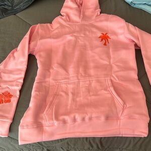 PINK PALM PUFF HOODIE